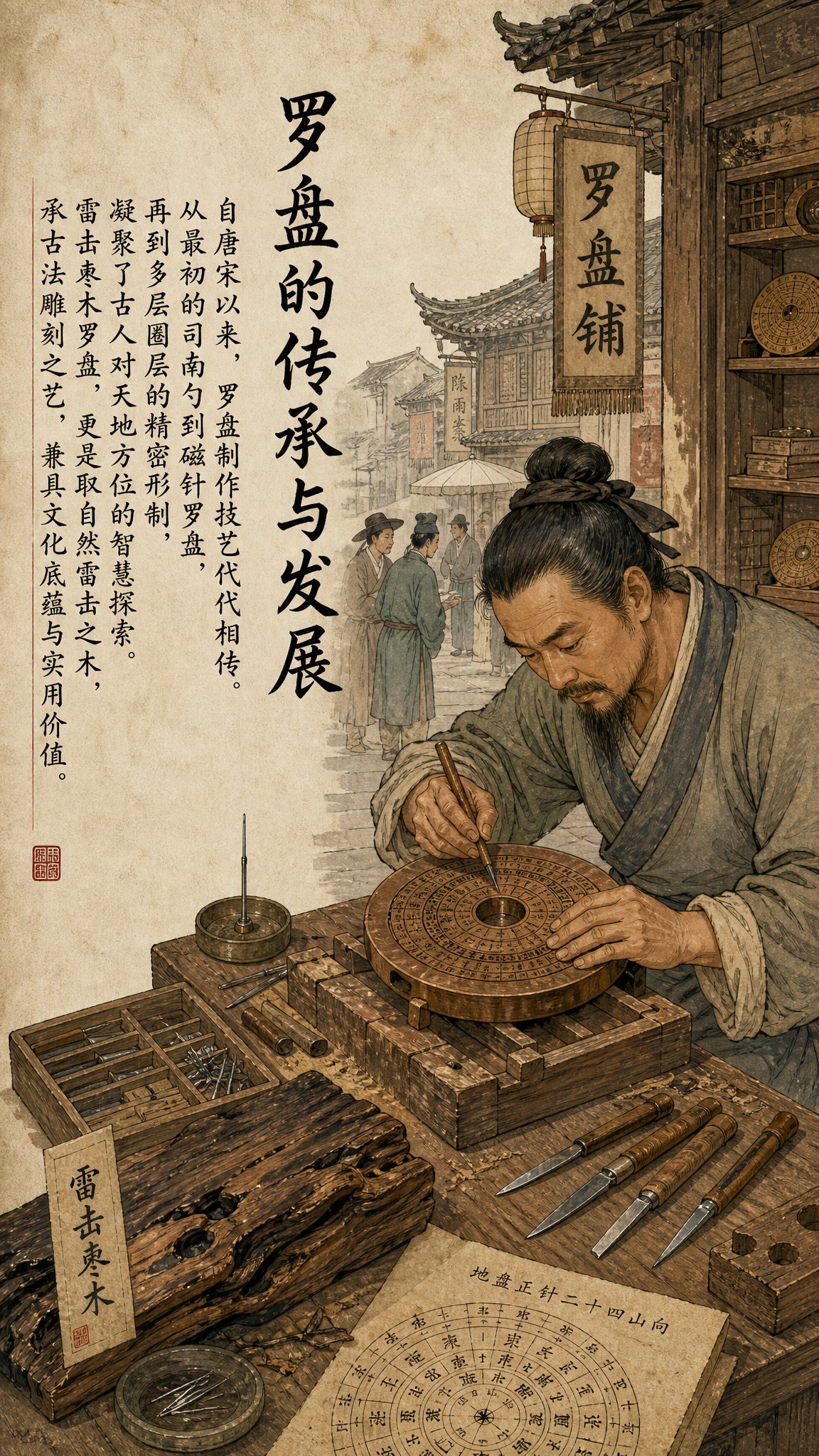 淘宝天猫电商详情页第三屏，9:16竖版，古画风格，宋代市井风俗… - 图片创意预览