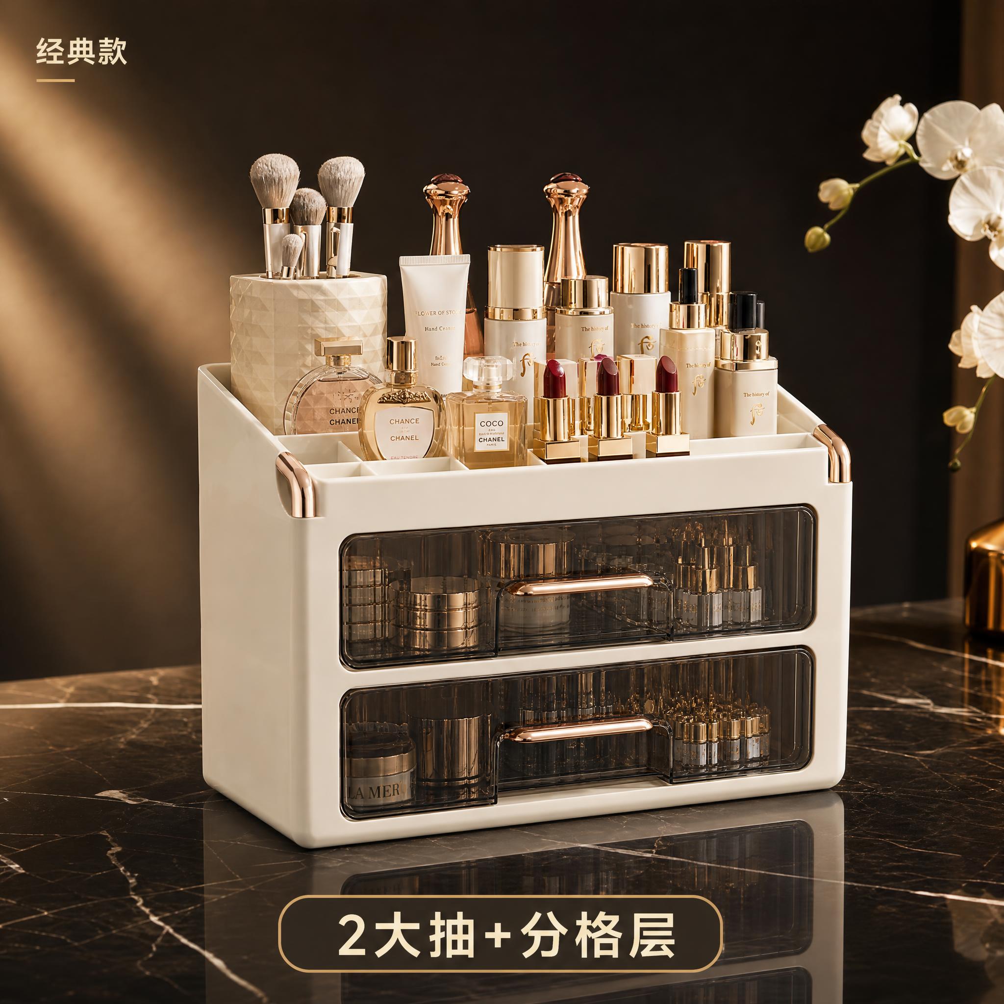 [SKU-2] 2大抽+顶部分格层款化妆品收纳盒，单款独立展示… - 图片创意预览