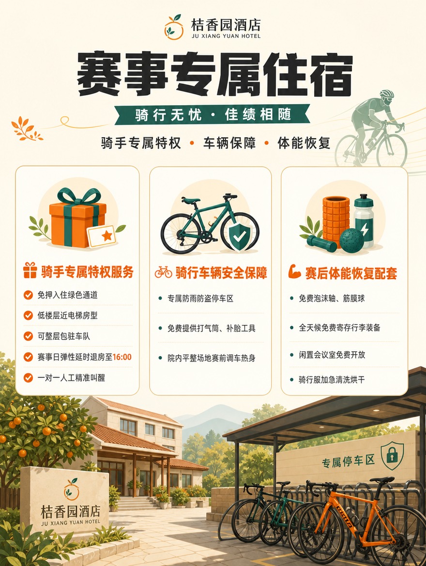 [商品] 非实物服务类，桔香园酒店自行车赛接待服务；无产品实物… - 图片创意预览