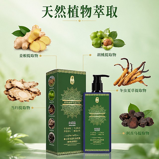 使用电商主图技能生成3张比例1:1的电商主图，适配平台为淘宝/天猫，商品为「图片1」，商品卖点为不沾头皮，易上色，不易过敏，孕妇可用，持久固色，无需调配，不含氨水，不含双氧，植物萃取，，图片比例为1：1