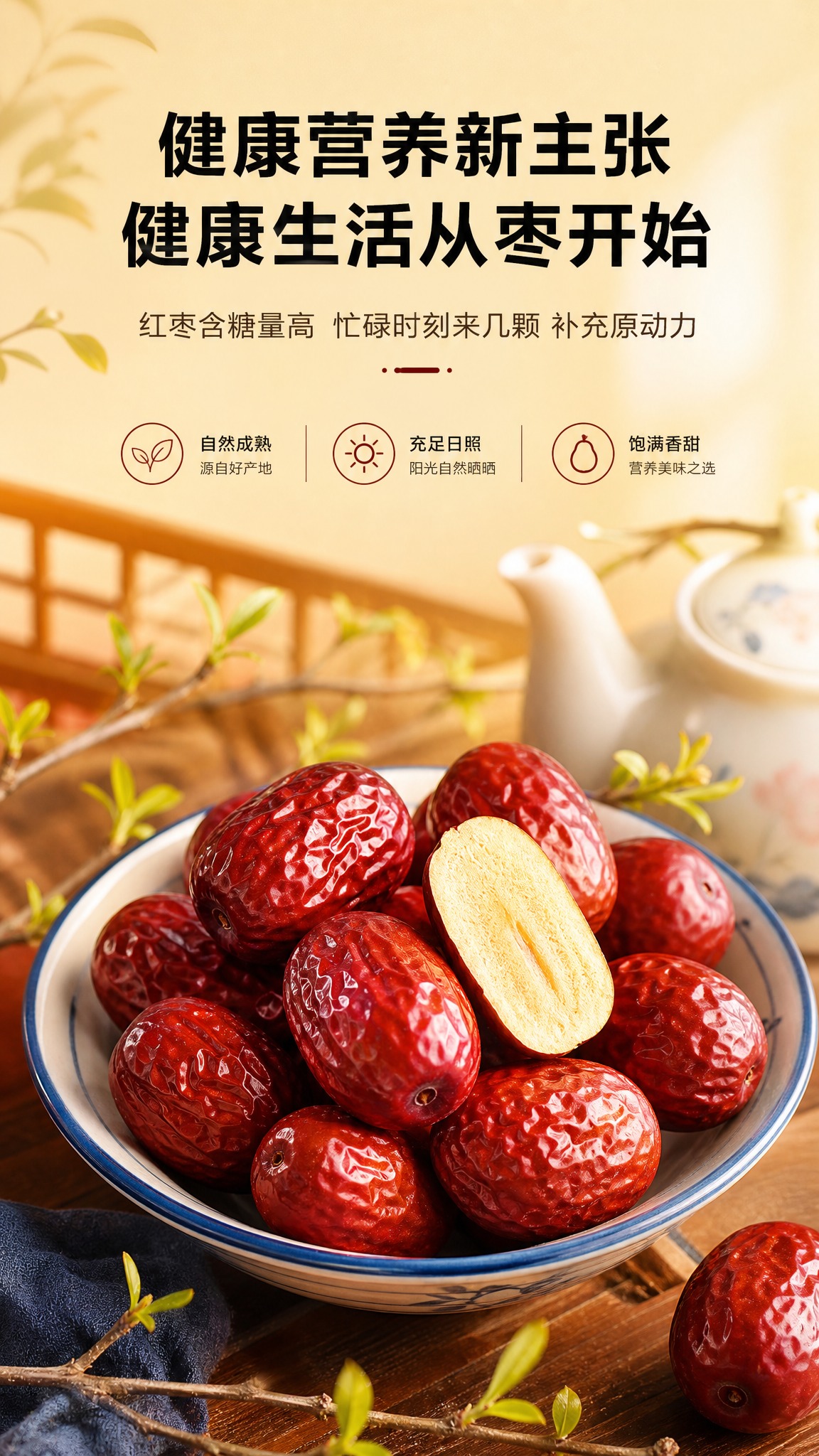 [商品] 本页展示健康营养场景，一碗灰枣为主角，参考【图7】的… - 图片创意预览