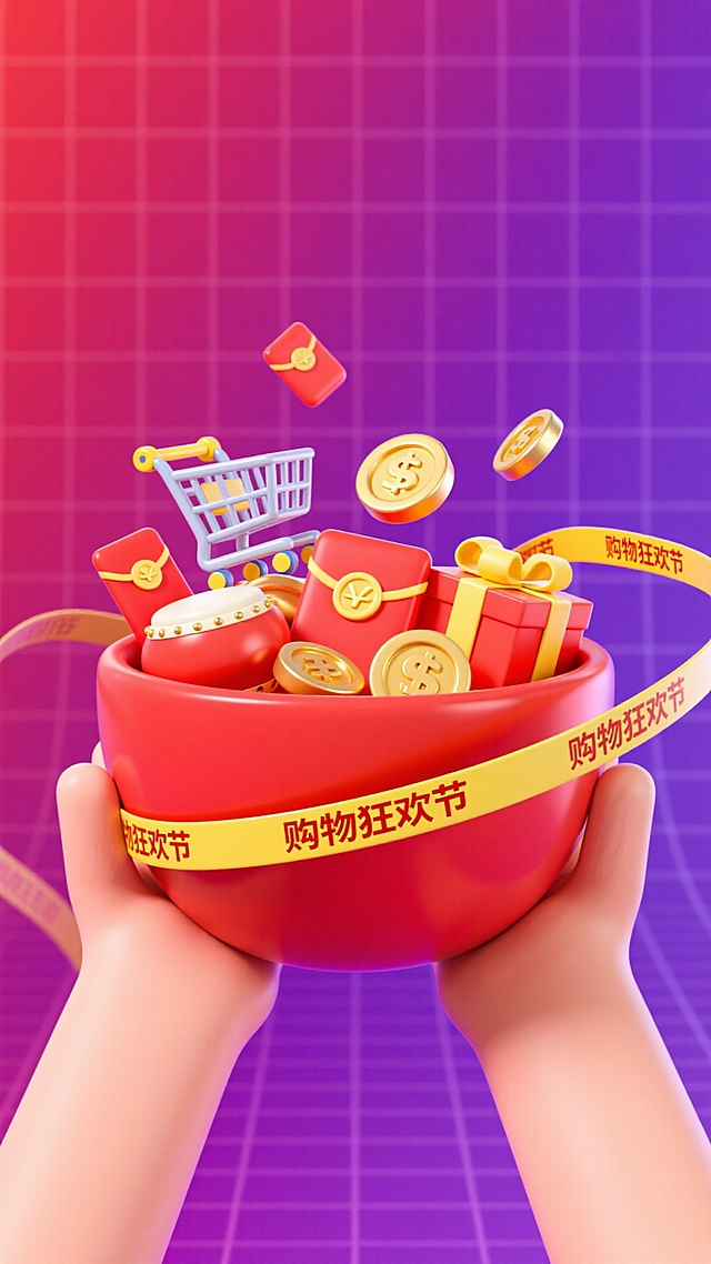 拿捏优惠！双11创意主视觉