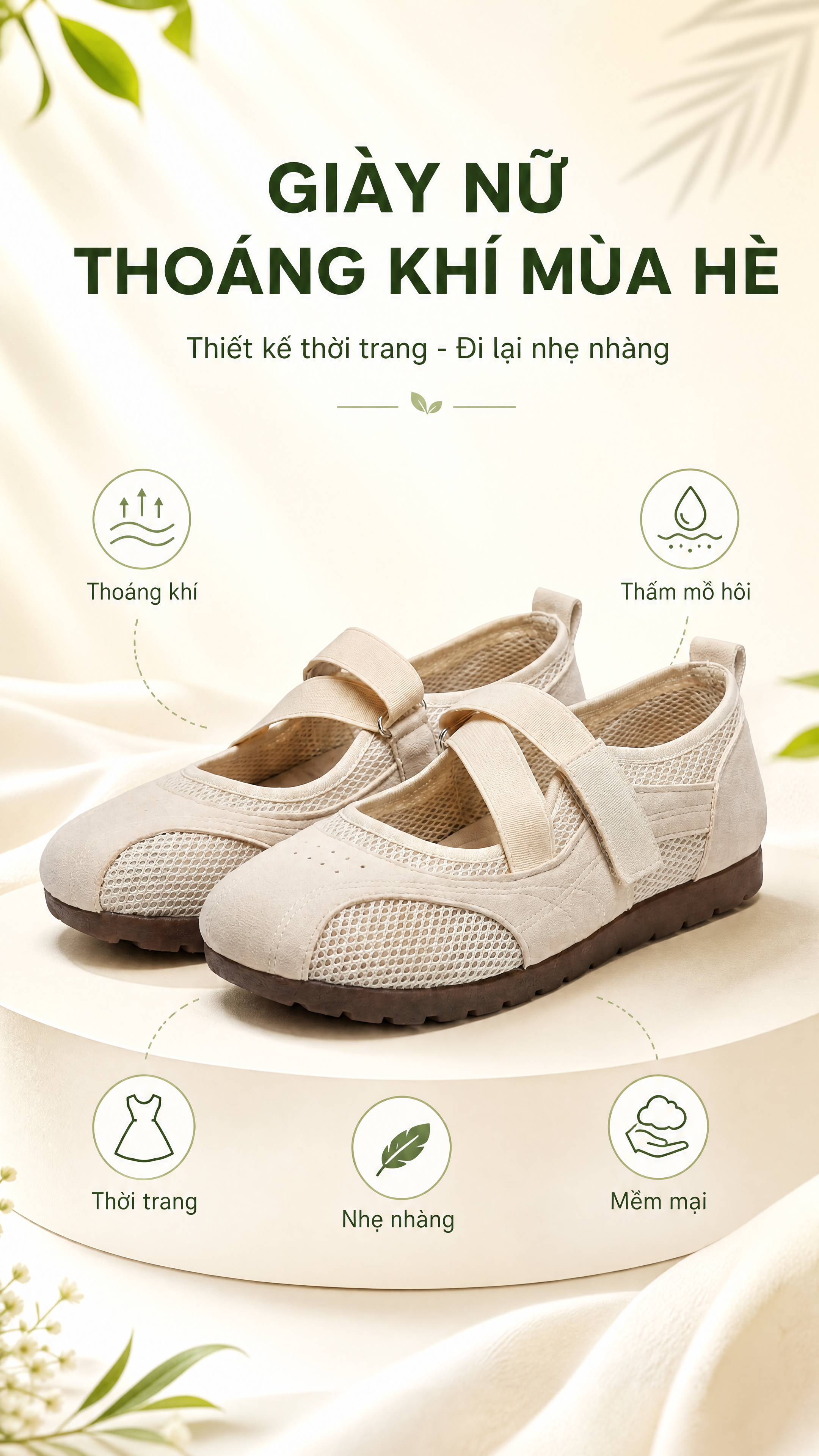 Shopee越南站夏季透气女鞋详情页第1张 - 头图主视觉。本… - 图片创意预览