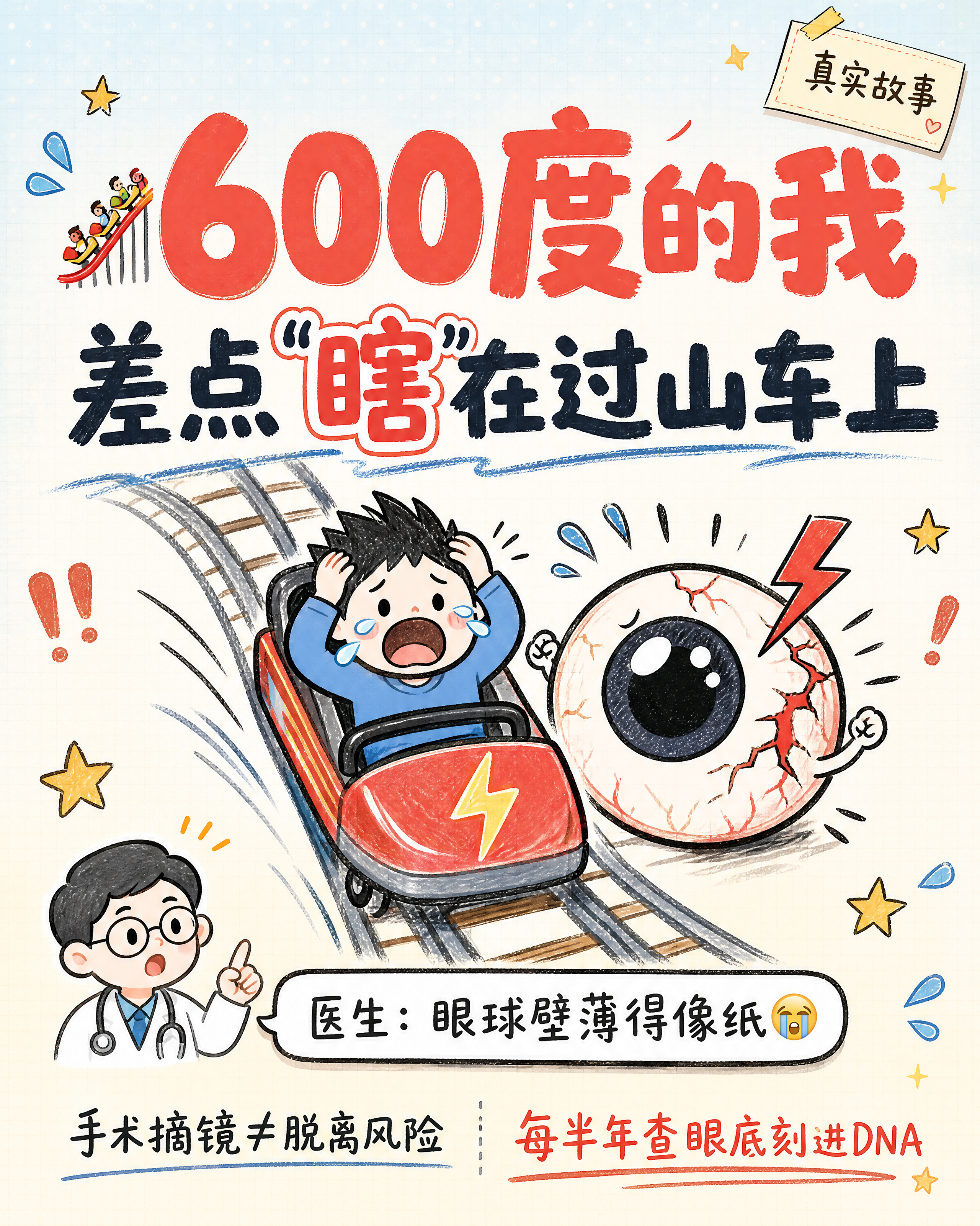 小红书笔记大字封面，插图大字，手绘惊悚故事可爱风，版式精美，小… - 图片创意预览