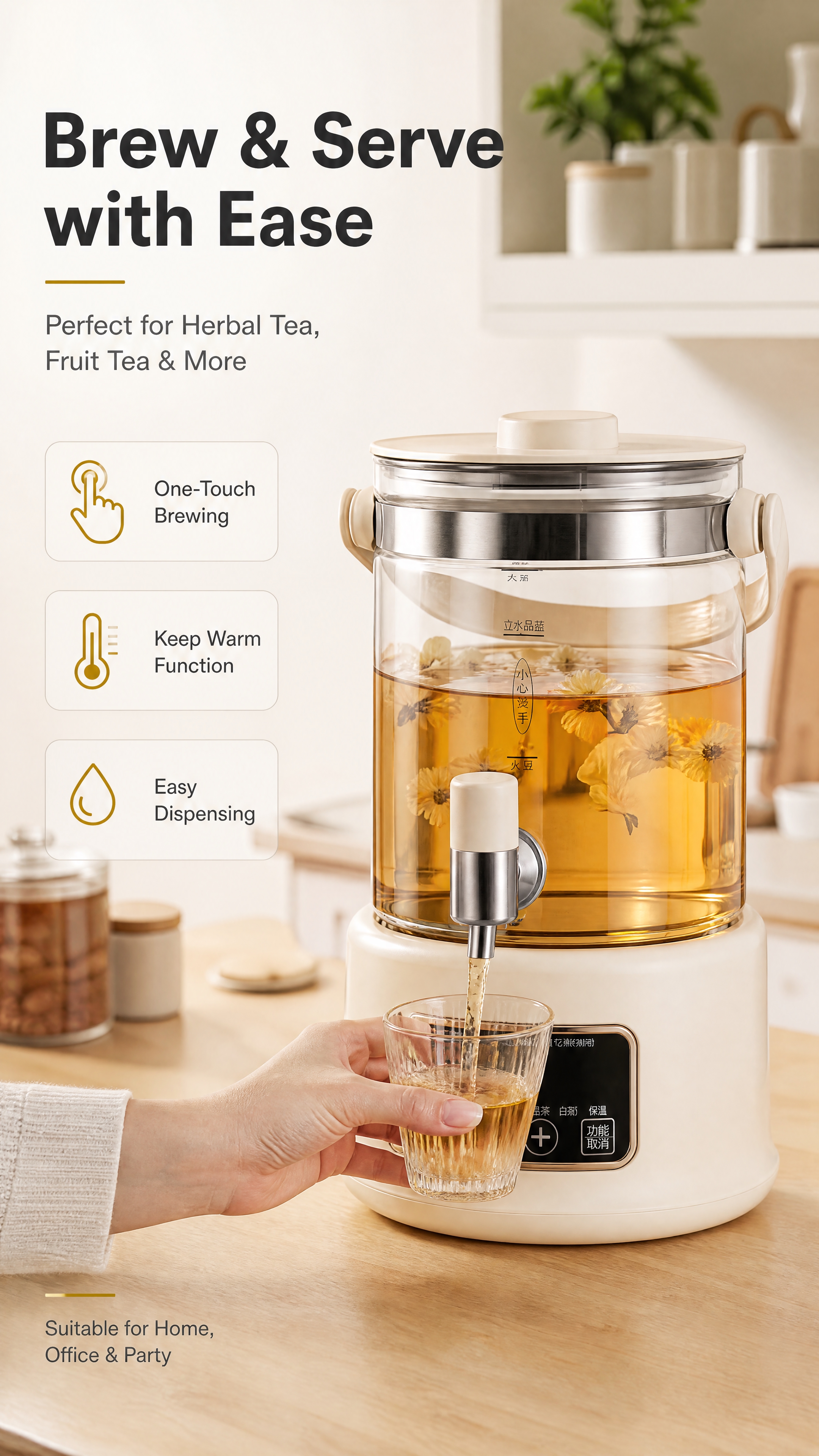 [商品] 使用【图1】米白色花茶桶；保留整体结构：米白色底座、… - 图片创意预览