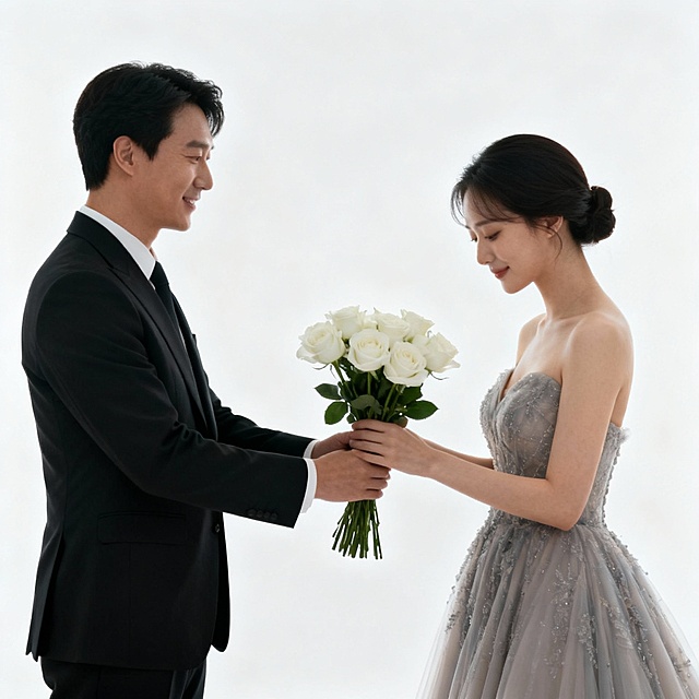 生成10张送花场景，白底，1:1