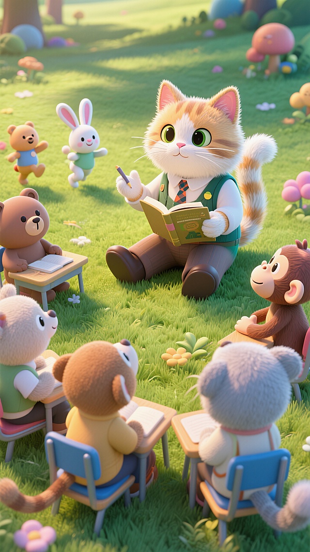 和猫咪老师一起听故事吧