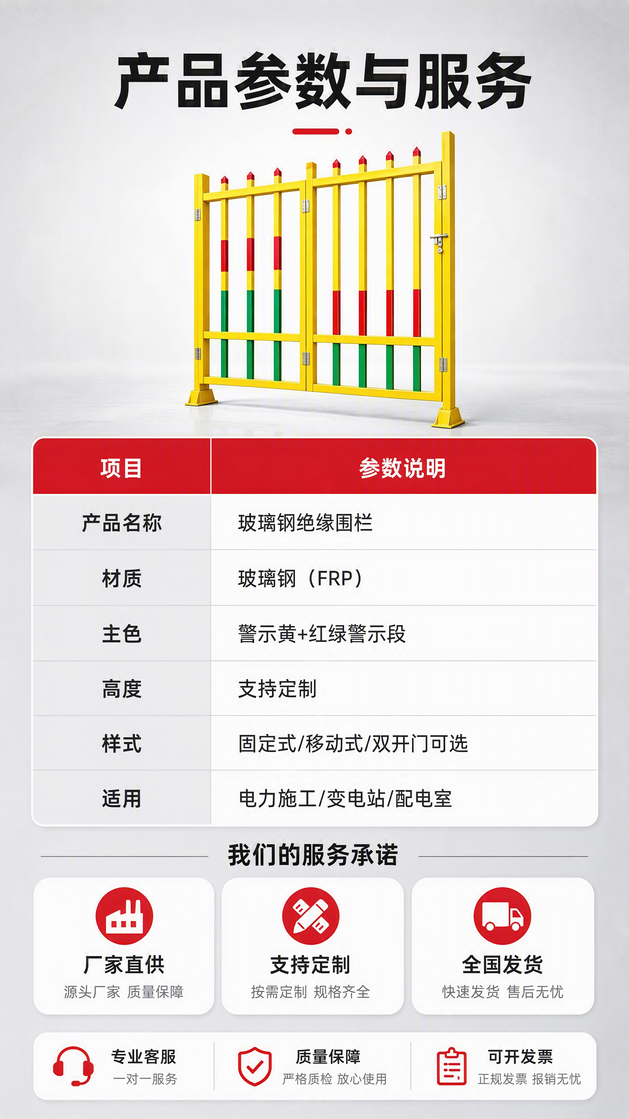 [商品] 使用【图1】玻璃钢绝缘围栏；保留产品完整结构、颜色和… - 图片创意预览