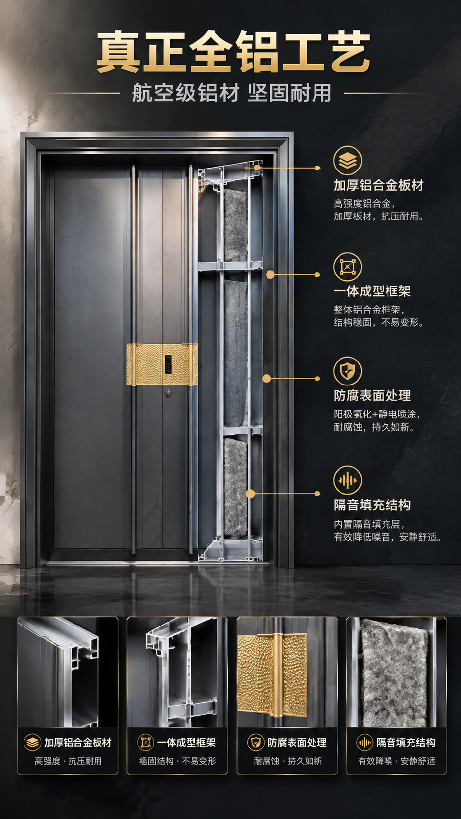 [商品] 使用【图1】全铝别墅大门做结构材质解析；保留产品整体… - 图片创意预览