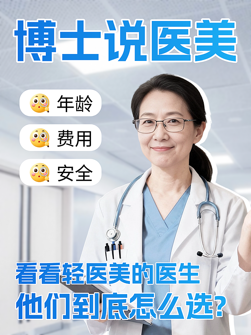 蓝色现代风医美知识分享人物小红书封面