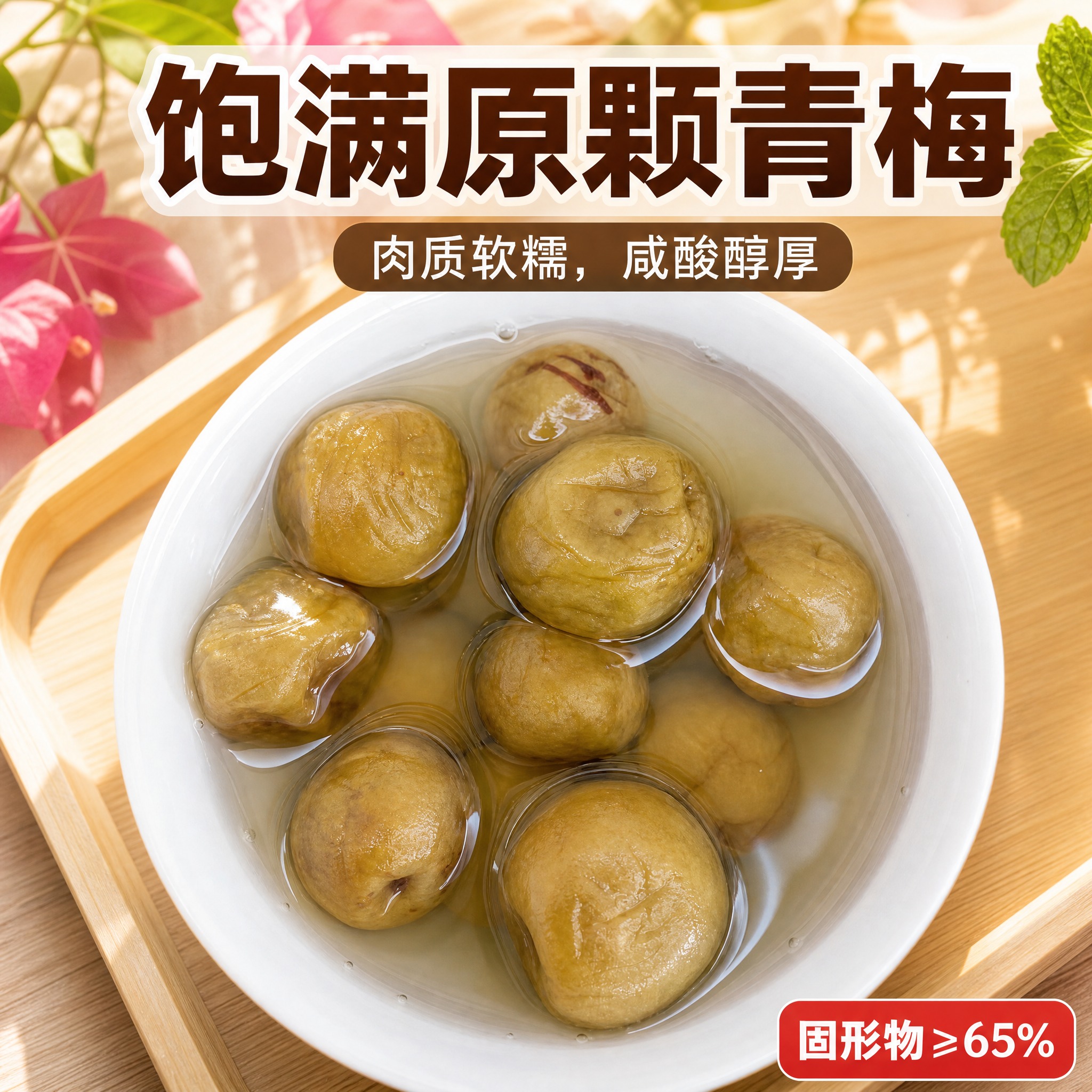 [主图-2] 果肉特写信任图：把碗装咸水梅实拍特写加工为淘宝/… - 图片创意预览