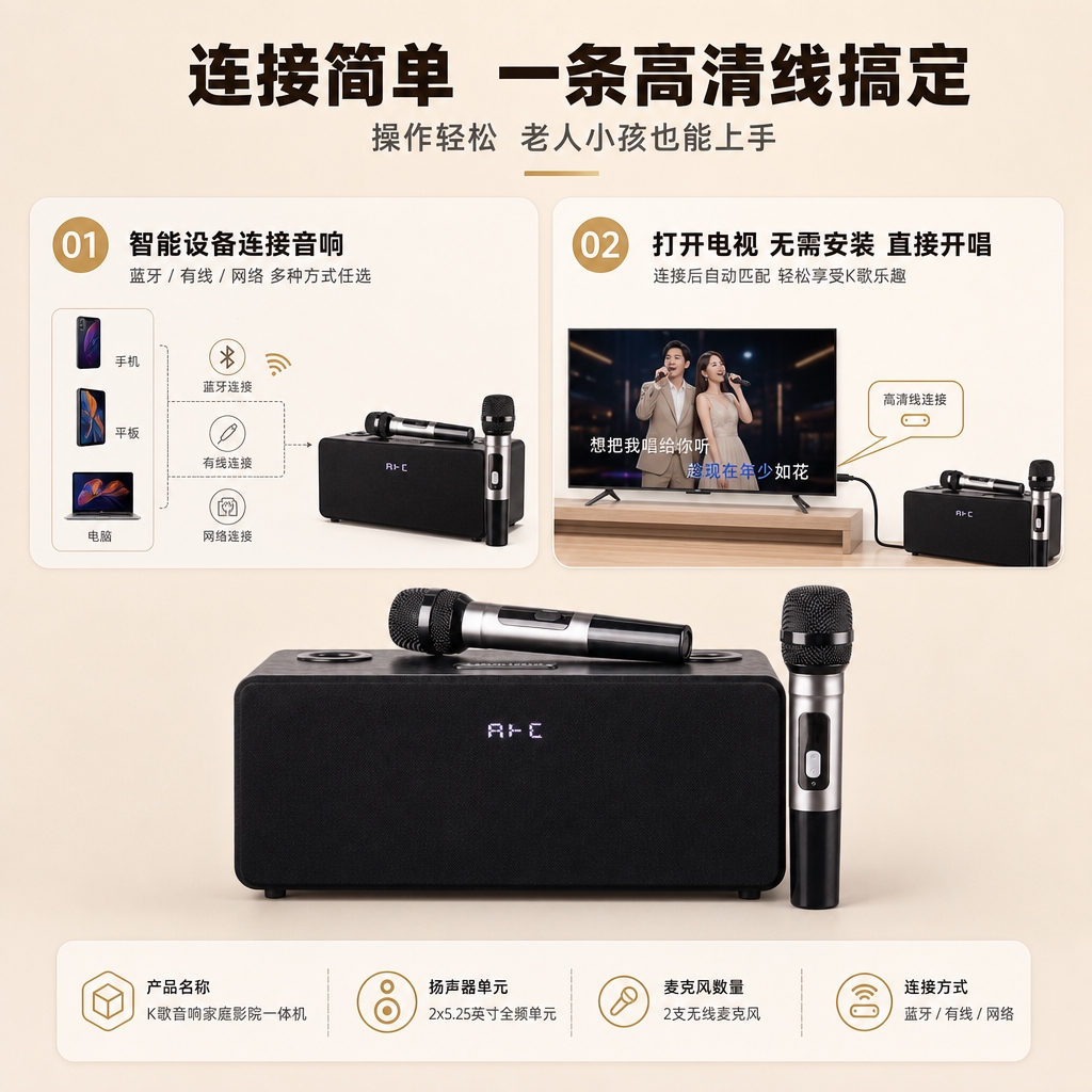 [主图-8] 选购确认/连接简单操作步骤，展示安装连接便捷性。… - 图片创意预览