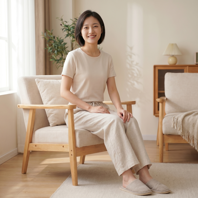 【主体保护指令】请保持参考图 1 中的【同一模特、同一服装、同一场景光感】一致，包括面部五官、服装细节、背景色调、光影，不做改动。仅姿势、镜头景别、朝向按描述差异化生成。
画面整体为电商模特展示图，模预览效果