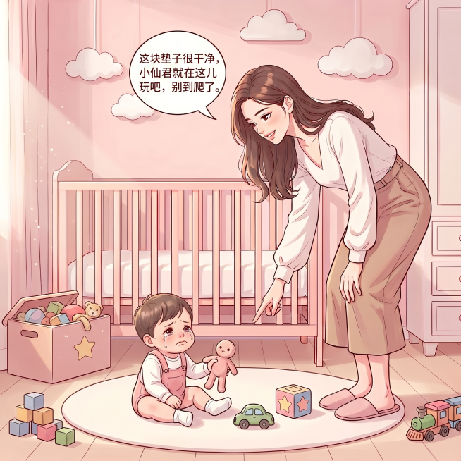 但小仙君发现温柔的妈妈有些让他困惑。小仙君还不会走路，只能爬，他喜欢爬着抓娃娃，抓可能触碰到的一切。但温柔的妈妈总是提醒他”这个太脏了“。小仙君总是被固定在一个地方，那个地方温柔的妈妈认为是干净的，允预览效果