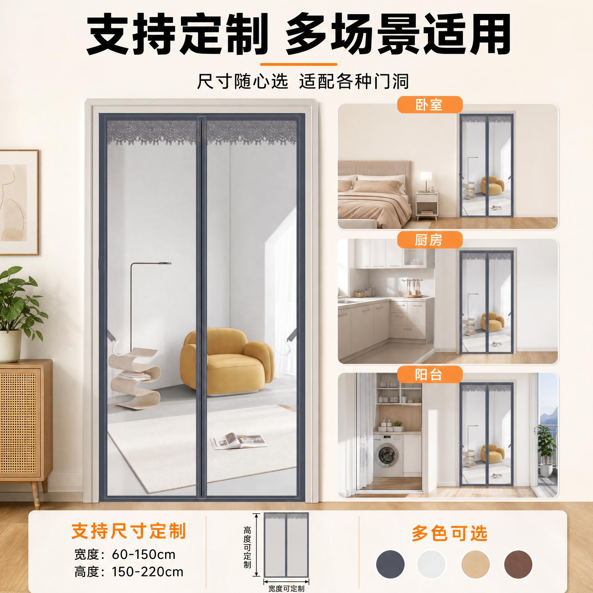 [主图-5] 中间磁吸空调门帘 支持定制与多场景适用展示。 [… - 图片创意预览