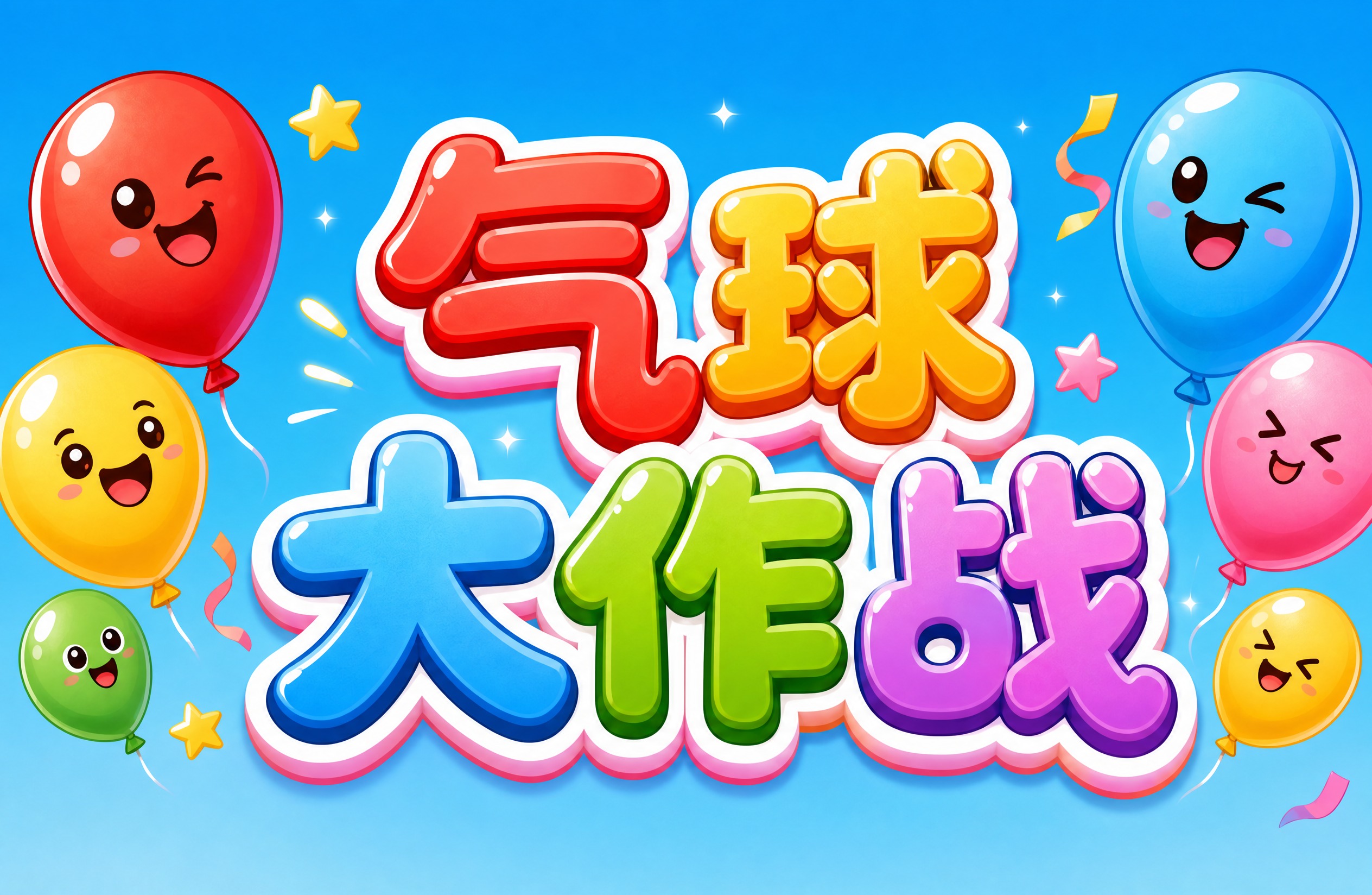 将这张海报的标题部分单独提取出来，只保留「气球大作战」五个大字… - 图片创意预览