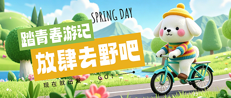 春游记旅游出行微信公众号首图