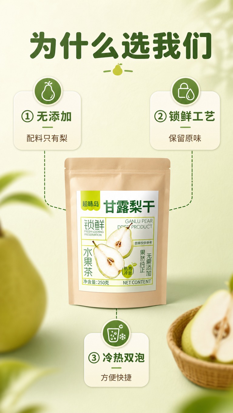 [商品] 使用【图1】超味岛甘露梨干自立袋包装；保留全部包装文… - 图片创意预览