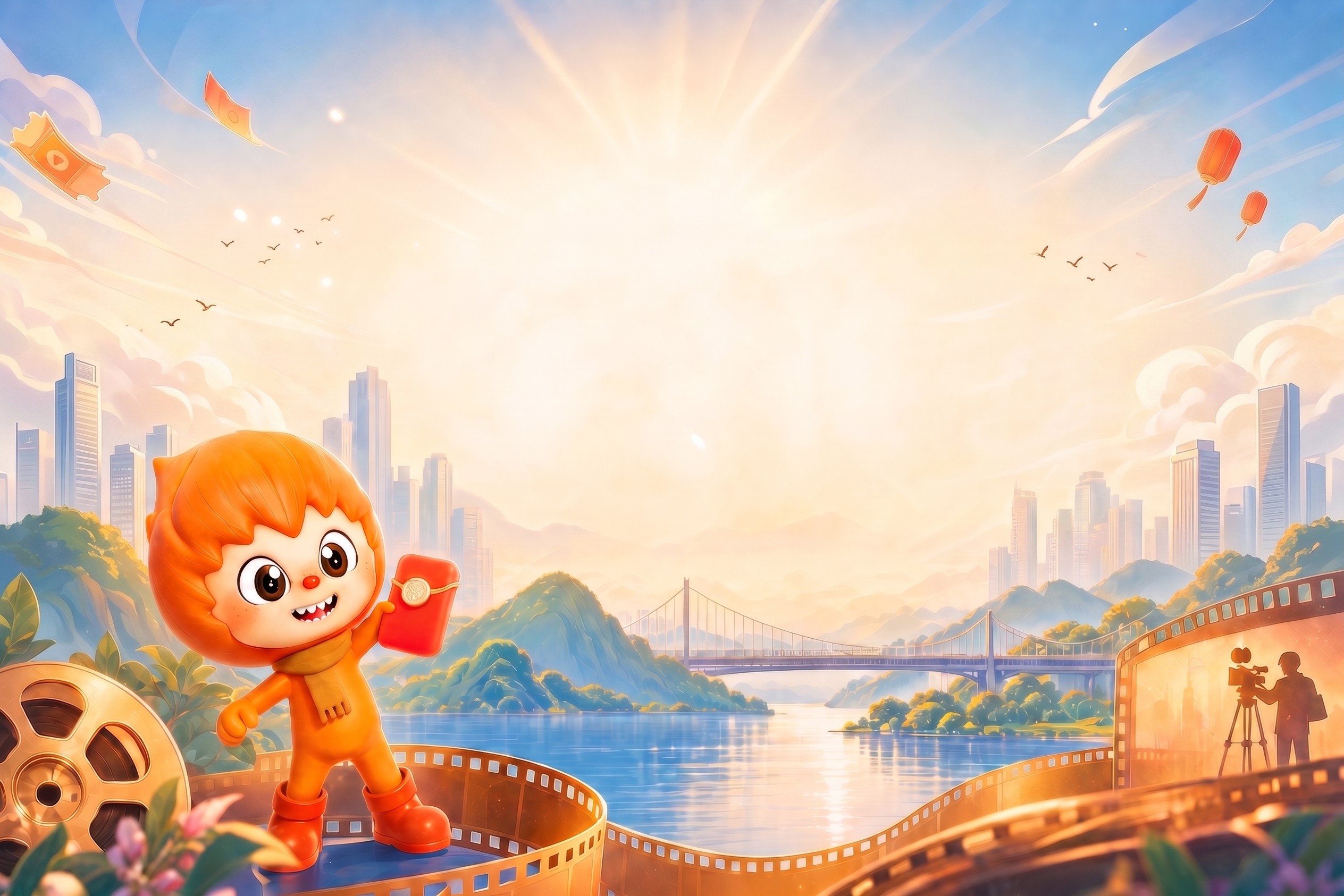 去掉左上的老子雕像、去掉右边的塔，其他不做改变 - 图片创意预览