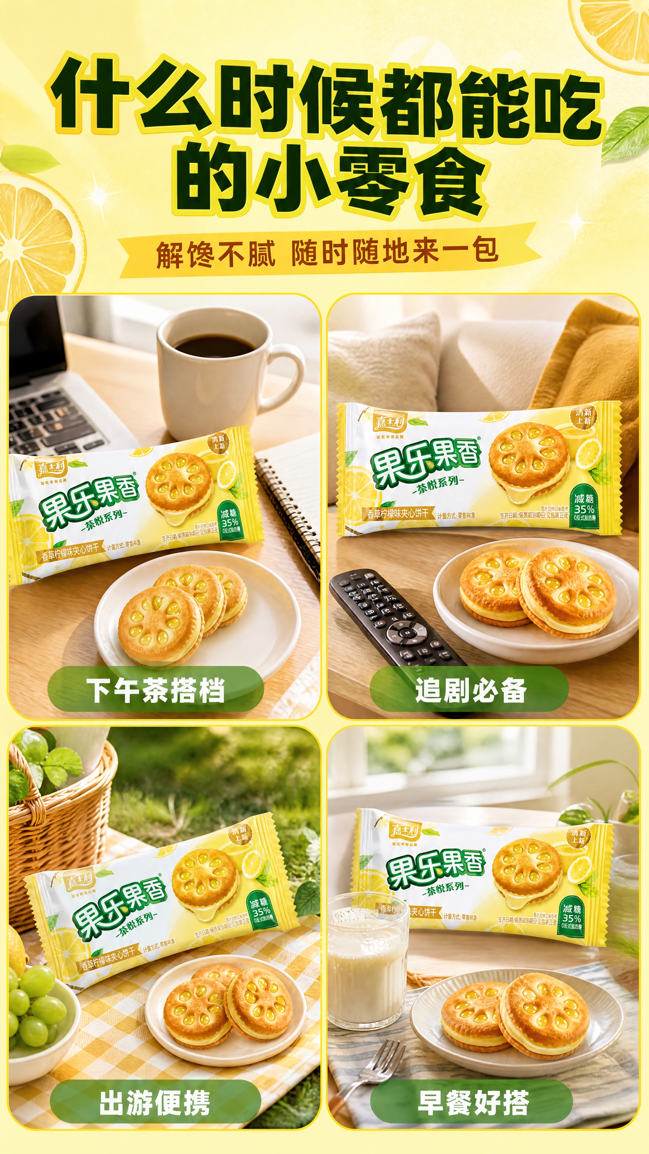 [商品] 使用【图1】嘉士利果乐果香香草柠檬味夹心饼干包装；保… - 图片创意预览