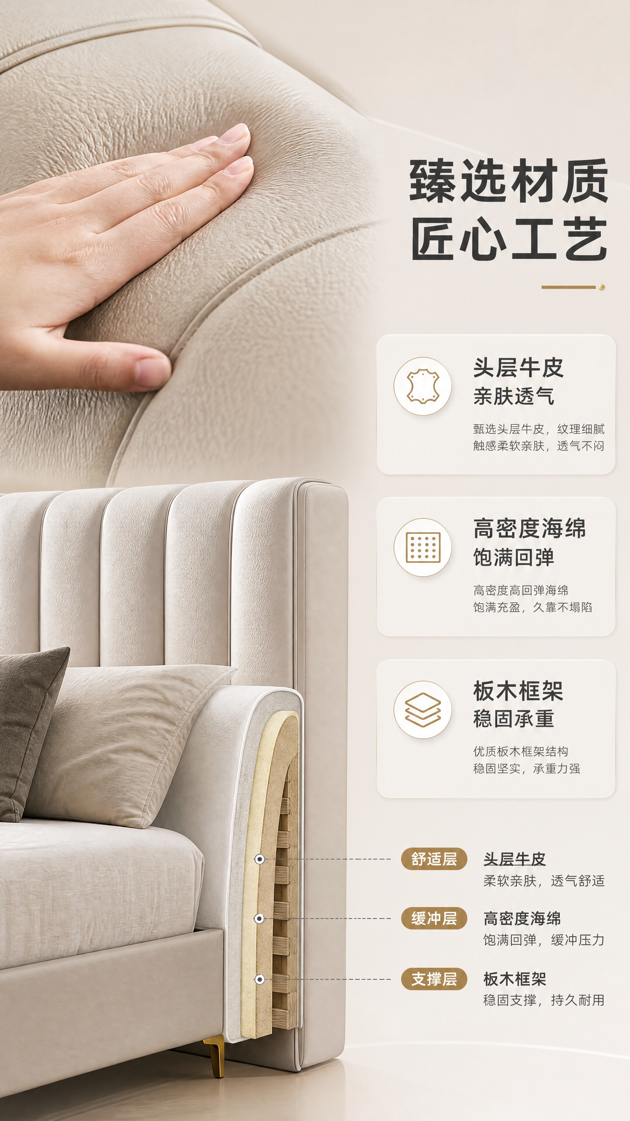 [商品] 使用【图1】轻奢软包床；保留床的软包床头造型、米色头… - 图片创意预览