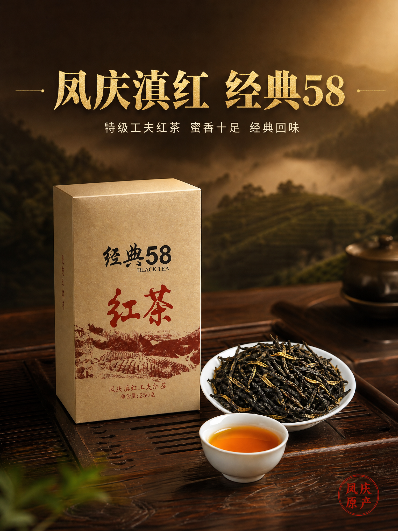 [商品] 使用【图2】【图3】凤庆滇红特级经典58红茶包装盒与… - 图片创意预览