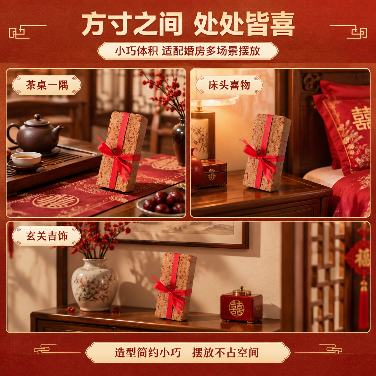 [商品] 使用【图1】红砖捆红绳婚房吉祥摆件；保留红砖长方体结… - 图片创意预览