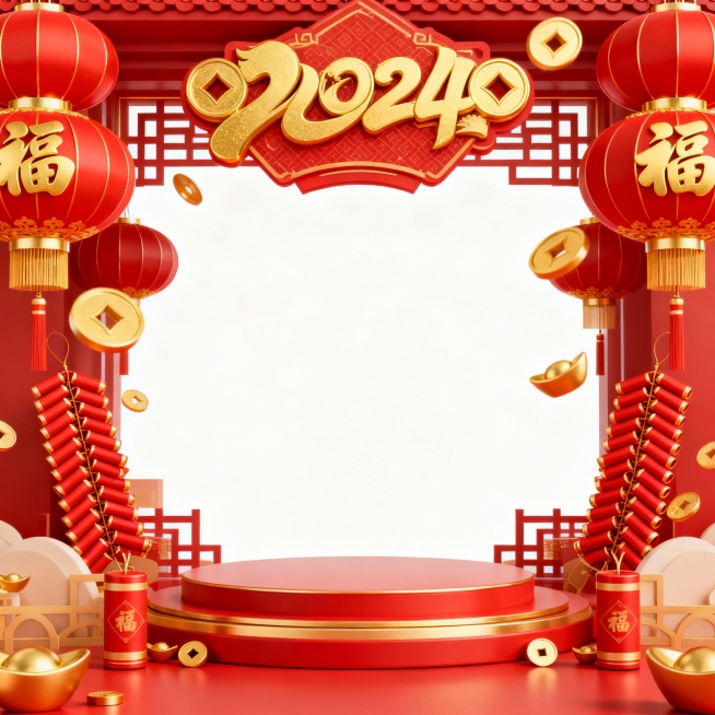 生成一张新年场景背景图，用于电商预览效果
