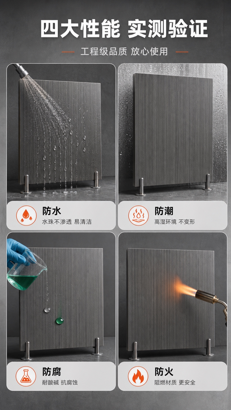 [商品] 使用【图2】灰色竖纹卫生间隔断板局部作为测试主体；保… - 图片创意预览