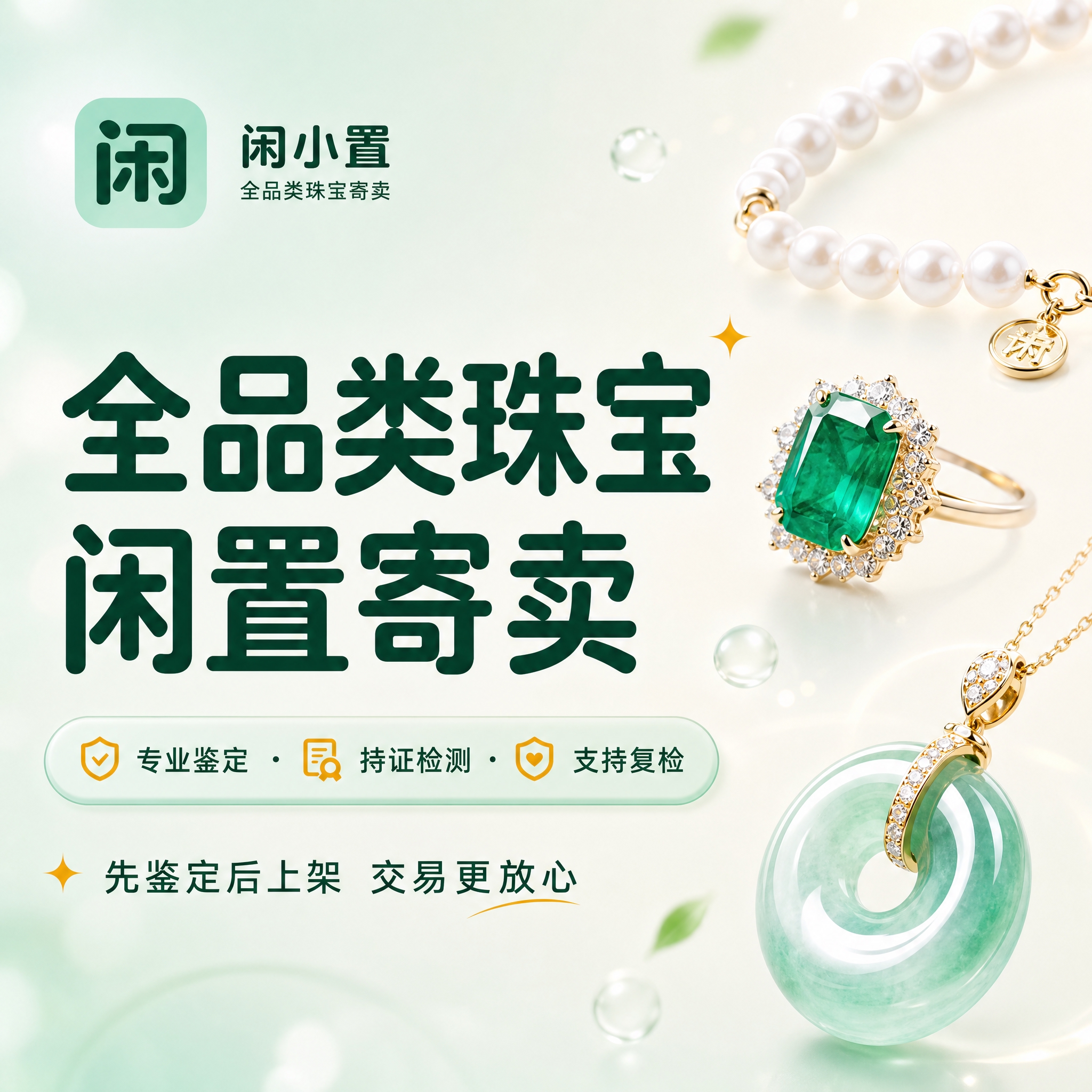 [主图-1] 闲小置全品类珠宝寄卖服务 首图品牌主视觉，传递专… - 图片创意预览