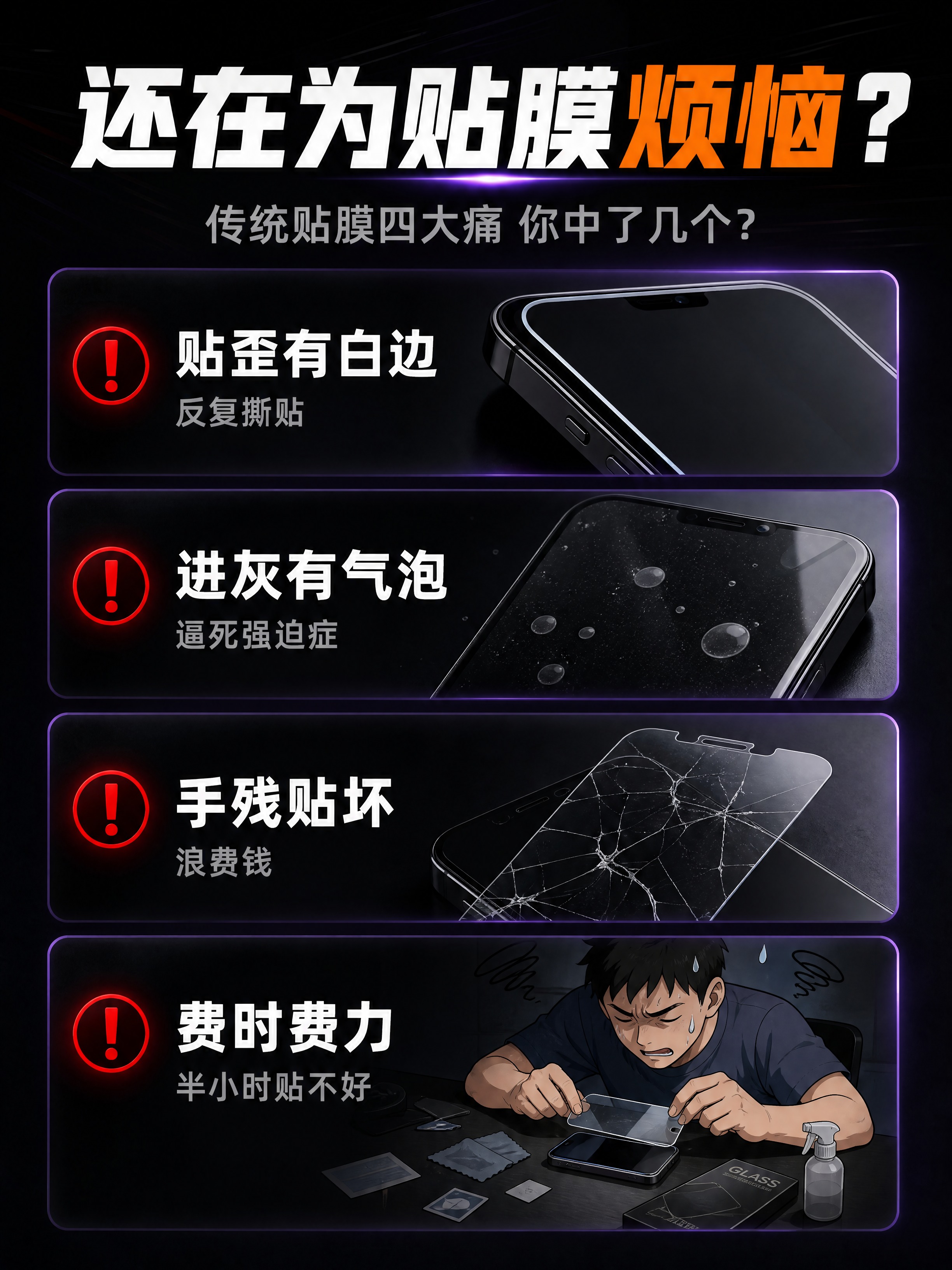[商品] 本页为痛点直击页，无需产品图。 [画面] 页面目标：… - 图片创意预览