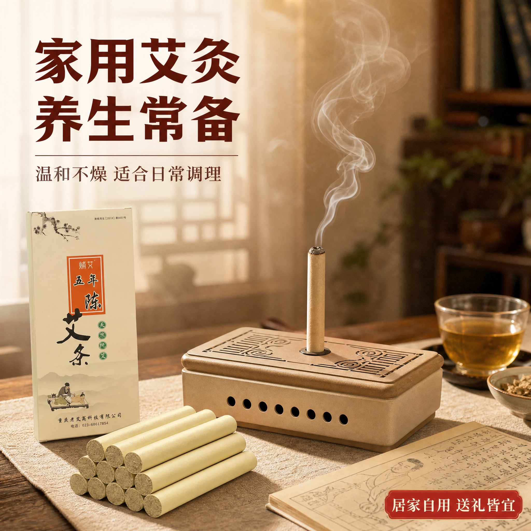[主图-3] 艾灸使用场景图，展示家用艾灸的真实使用状态。 [… - 图片创意预览