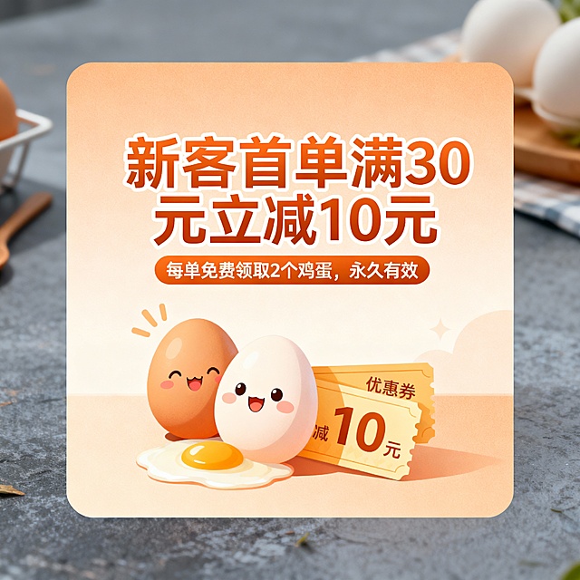 请设计3张正方形的图片用于在微信朋友圈推广生鲜超市，第一张是店铺的介绍，内容包括店名小马鲜生，店铺logo, 主要售卖蔬菜水果，肉类水产等 在醒目的位置显示手机扫码下单，30分钟配送到家，地址电话。第二张用于介绍新客优惠，内容包括新客首单满30元立减10元，每单免费领取2个鸡蛋，永久有效。 第三张主要展示微信小程序码，并引导用户立即扫码，新鲜到家