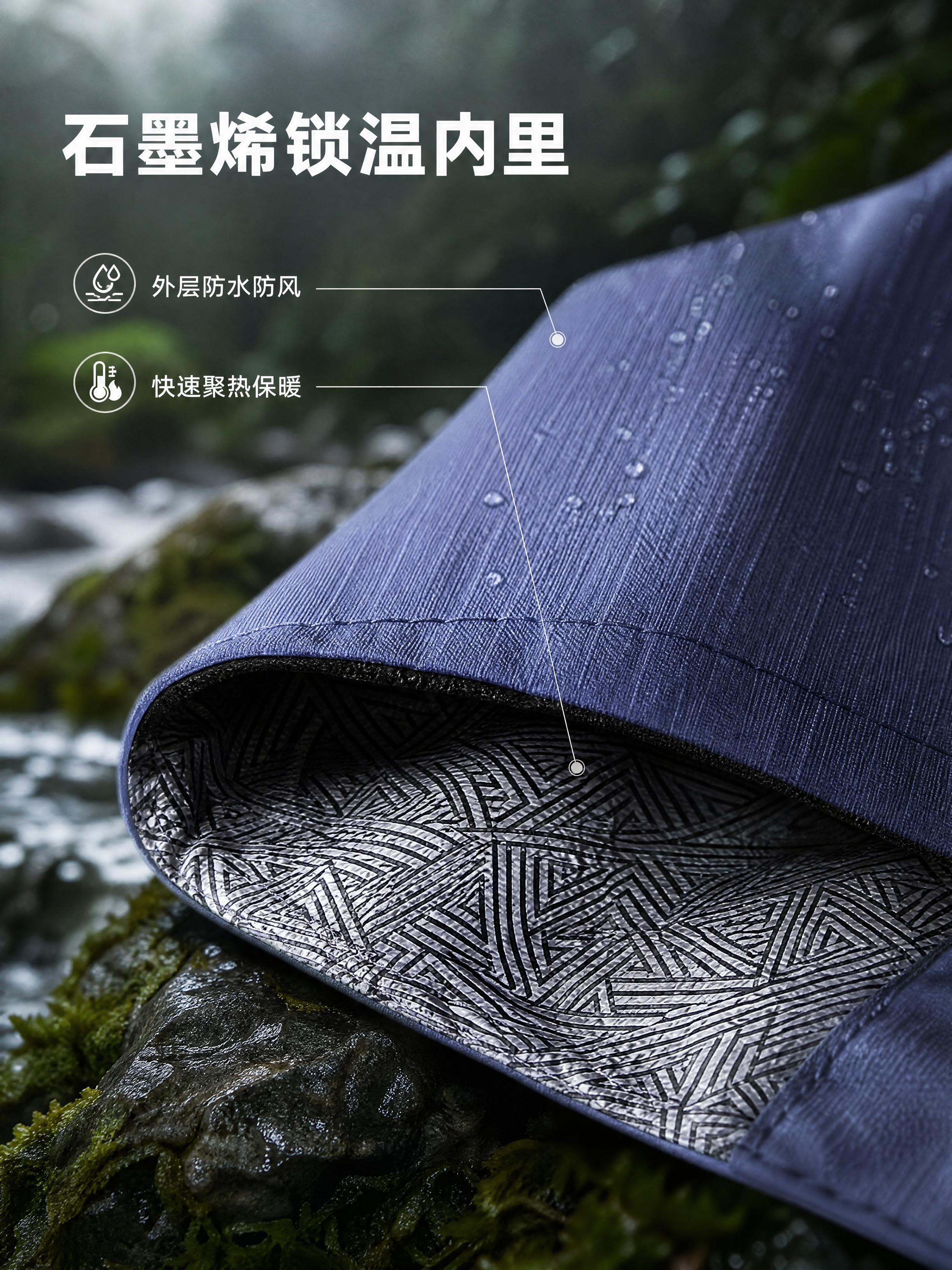 [商品] 使用【图8】冲锋衣面料细节 + 【图7】冲锋衣结构；… - 图片创意预览