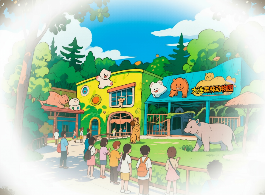 大连森林动物园这几个字，再清晰明显一些预览效果