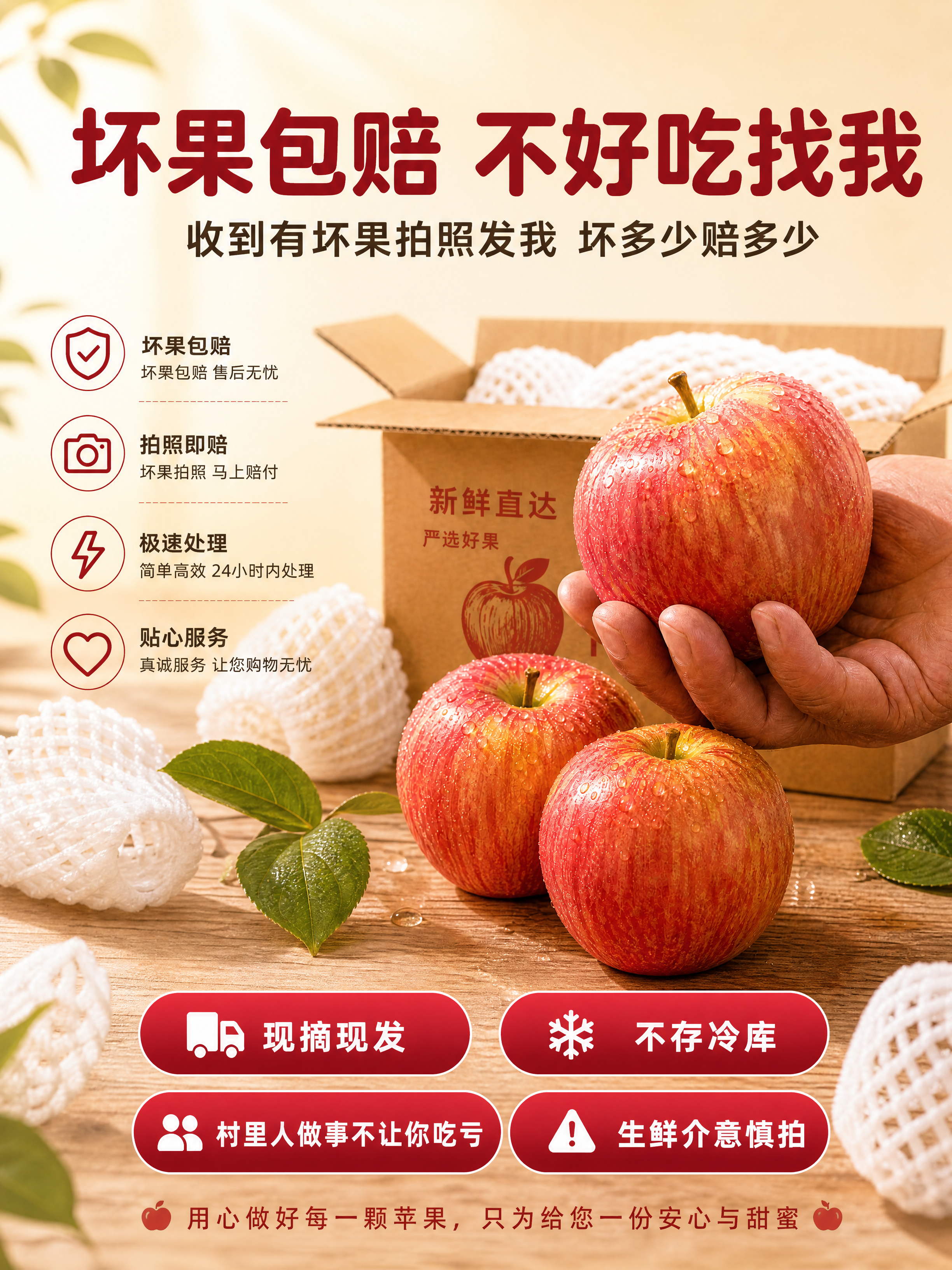 [主图-5 3:4版] 售后承诺+发货说明，温暖质朴信任感。将… - 图片创意预览