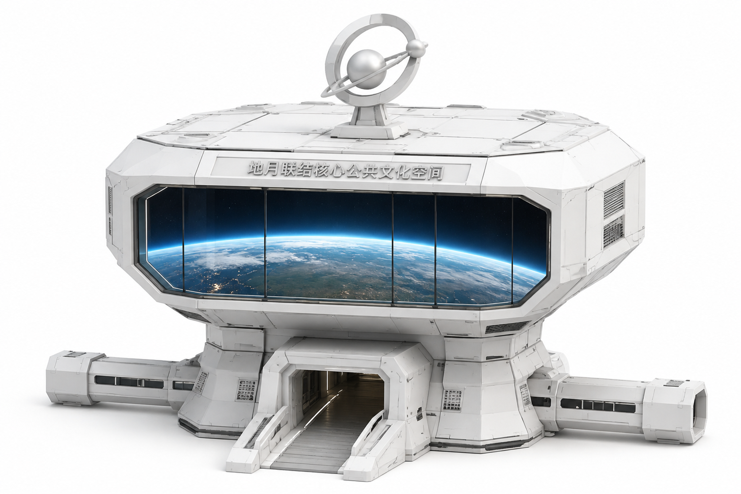 地月联结核心公共文化空间单体建筑3D模型设计，适合3D打印，简… - 图片创意预览