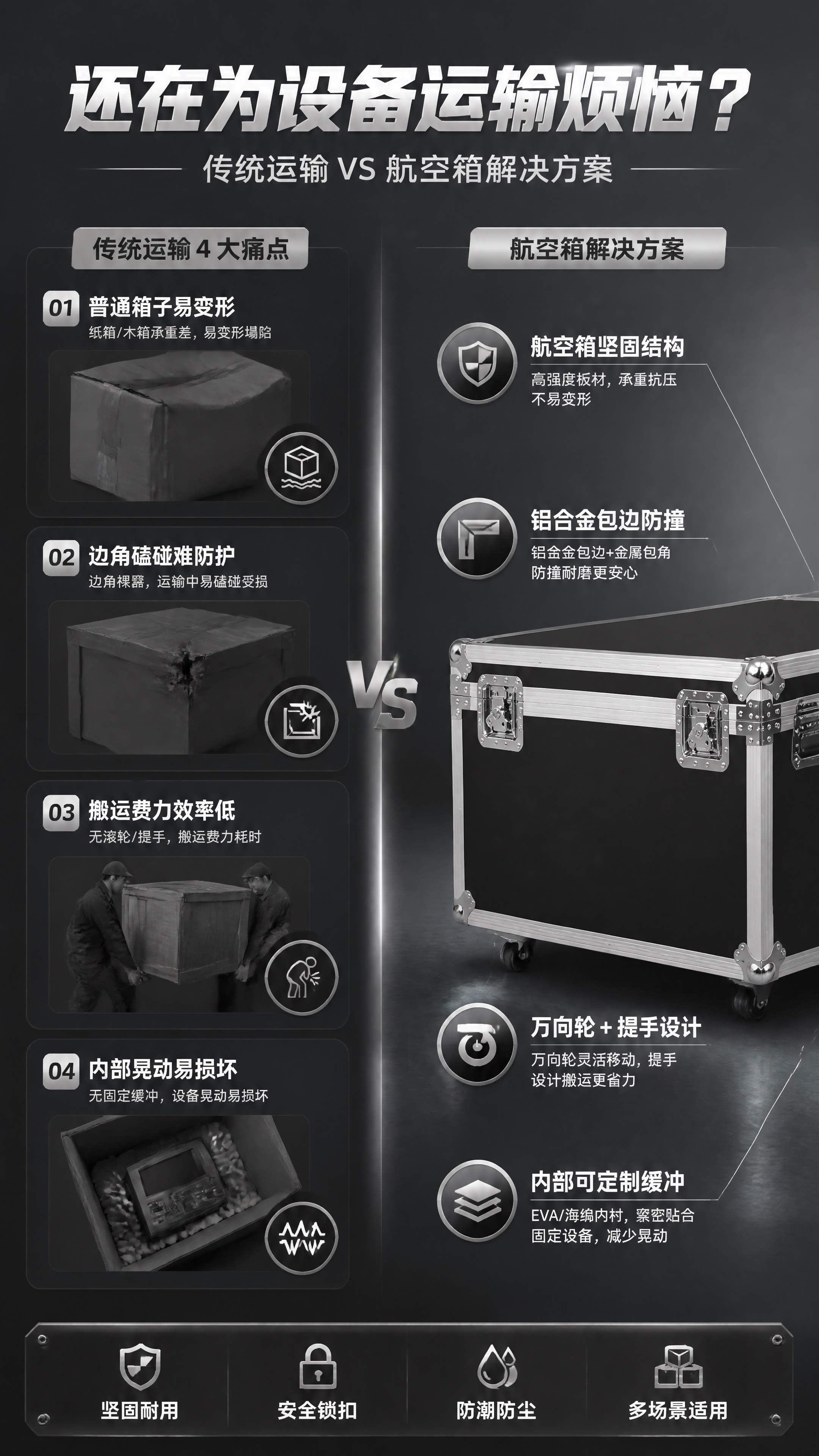 [商品] 使用【图1】黑色铝合金航空箱；保留整体结构、铝合金包… - 图片创意预览