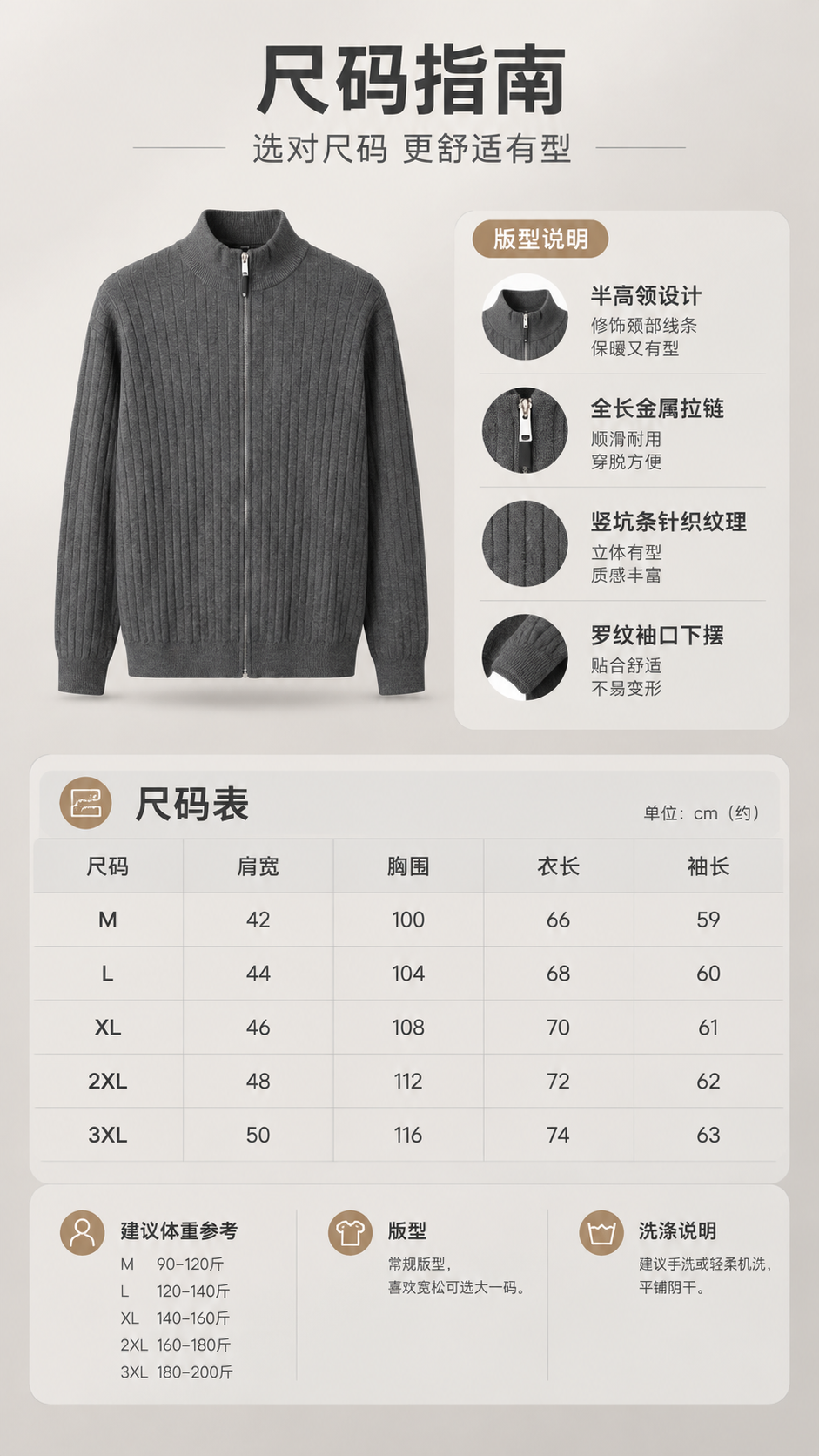 [商品] 使用【图1】深灰色男士半高领拉链针织开衫；商品处理：… - 图片创意预览