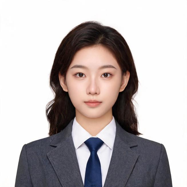 亚洲年轻女生，年龄20到30岁左右，正面免冠标准商务证件照，胸部以上胸像构图，人物居中端正，双肩平齐，平视镜头，表情自然平和，露出双耳与眉毛。身穿剪裁合身的正装西装外套，随机女生发型，内搭挺括纯白色正预览效果