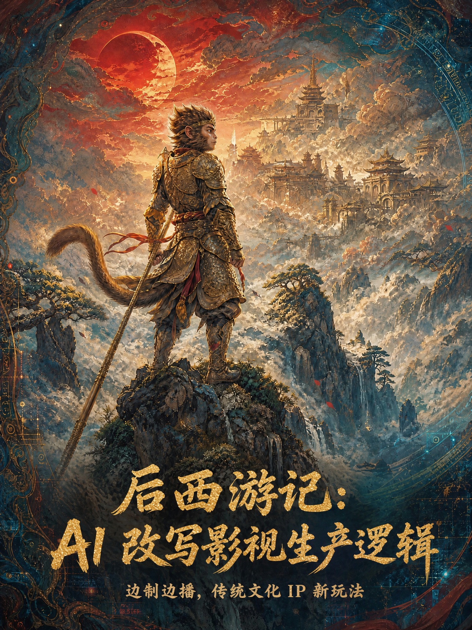修改画面中的文字内容：将主标题改为"后西游记：AI 改写影视生… - 图片创意预览