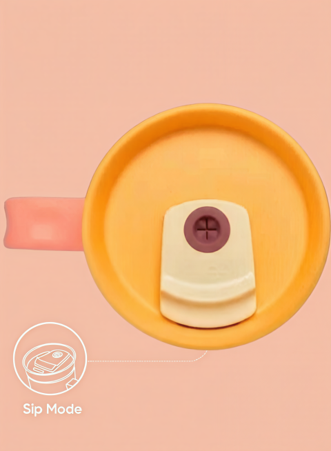 保留图1的所有产品细节与功能标注，把图1的背景换成图2的杏粉色预览效果
