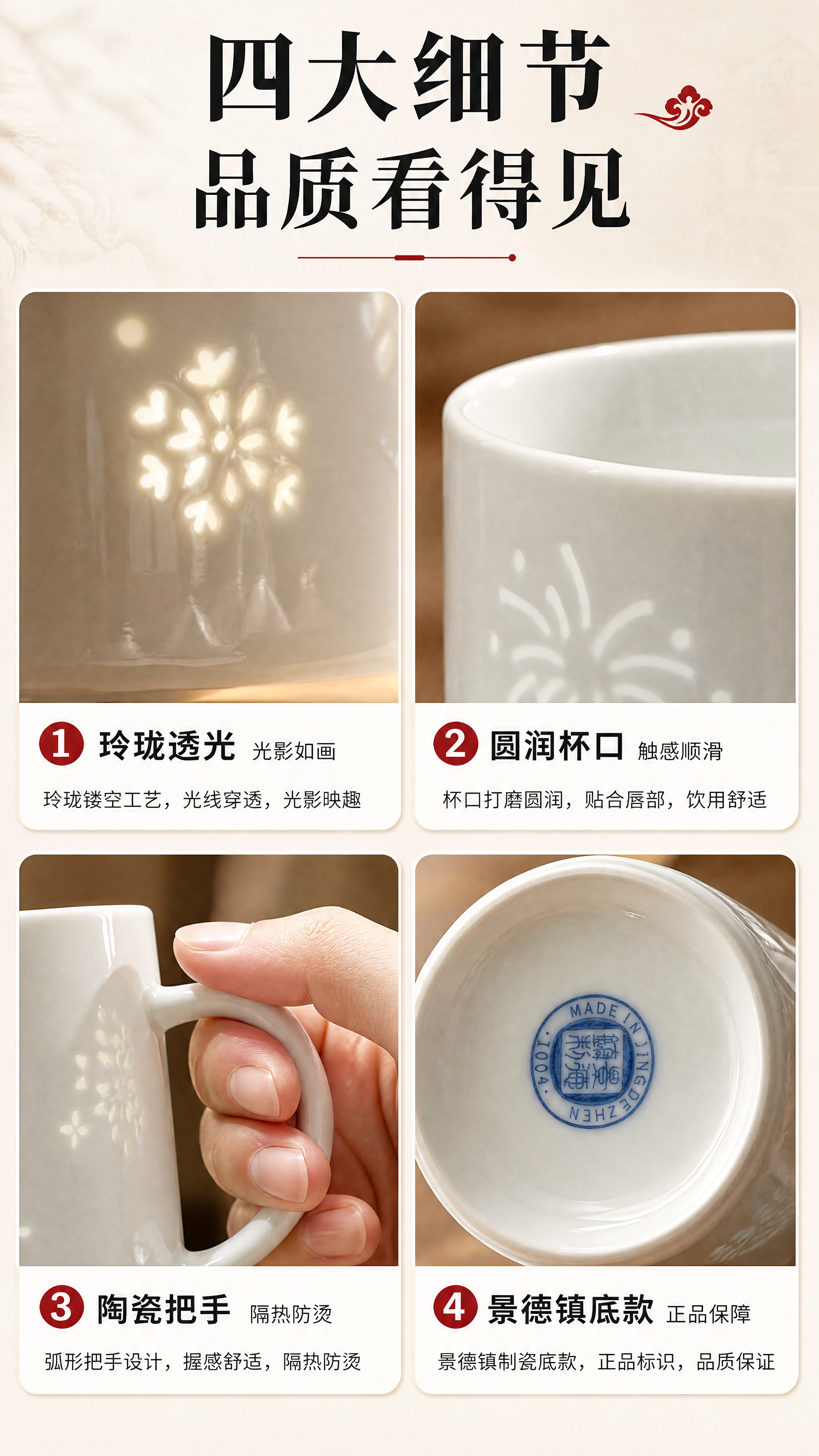 [商品] 使用【图1】+【图2】景德镇玲珑瓷马克杯；【图1】展… - 图片创意预览