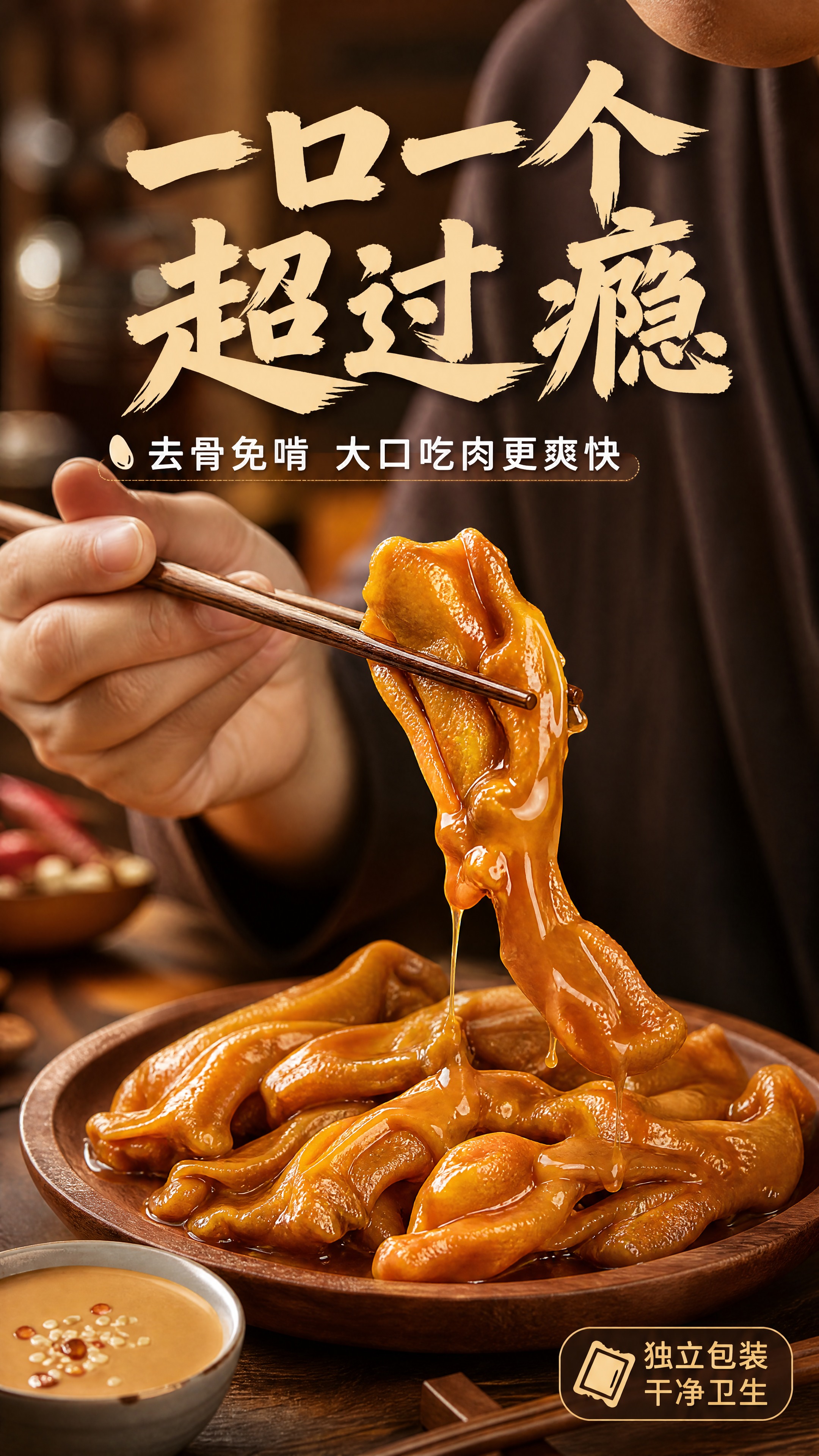 [商品] 使用【图1】沃集鲜麻酱脱骨鸭掌；保留鸭掌金黄酱色、脱… - 图片创意预览