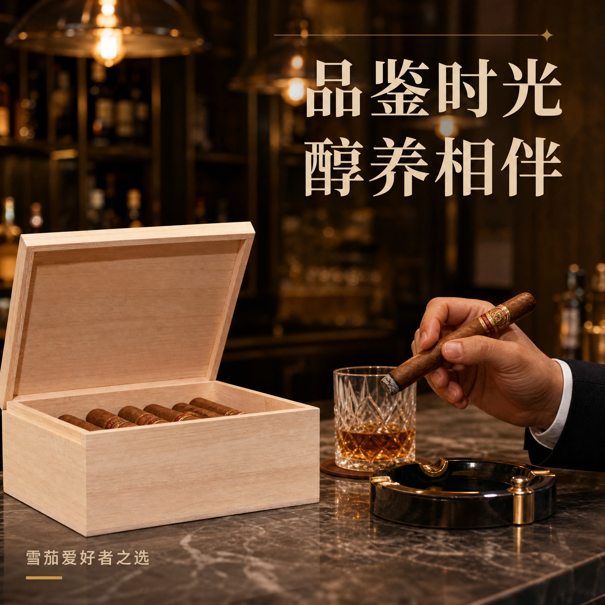 [主图-4] 雪松木雪茄醇化盒使用场景图 雪茄品鉴场景。 [统… - 图片创意预览