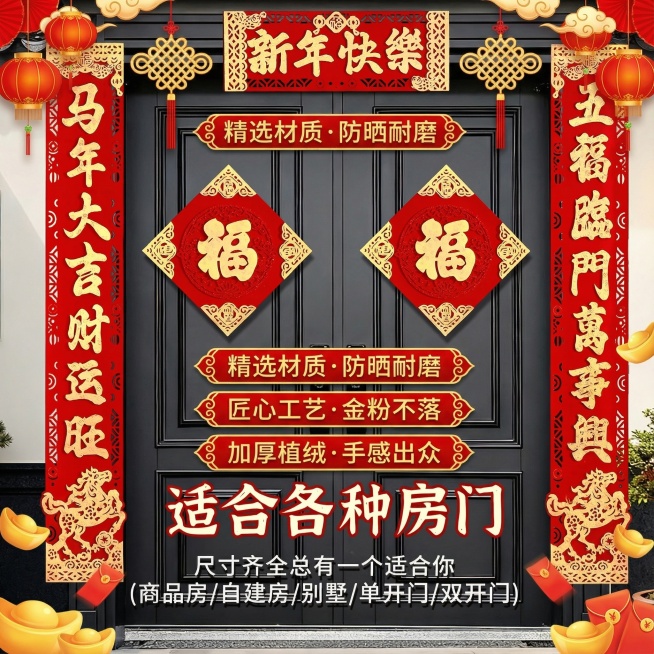 换成一张喜庆的主图，写出几个买点预览效果