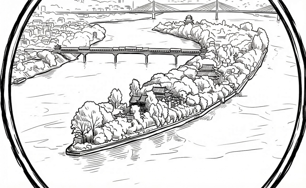 将画面做单色处理，转换为手绘线描效果，适合电脑雕刻制成印章预览效果