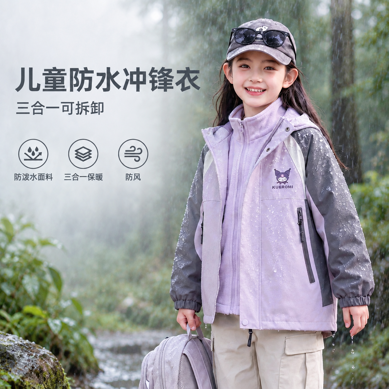 去除左上角的KUROMI库洛米logo图案和文字 去除小雨也不… - 图片创意预览