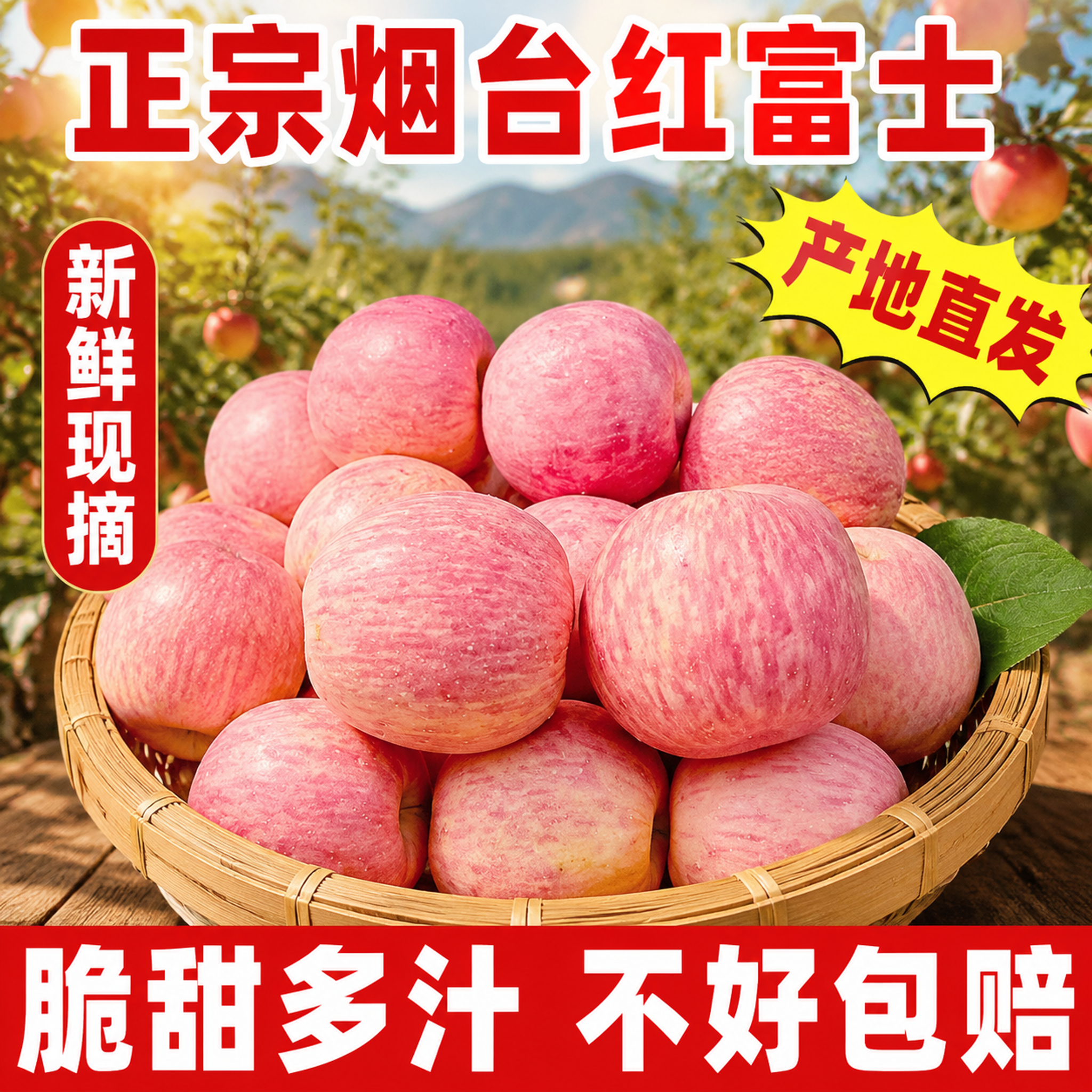 [主图-1] 拼多多首图-正宗烟台红富士苹果果园直发点击率主图… - 图片创意预览