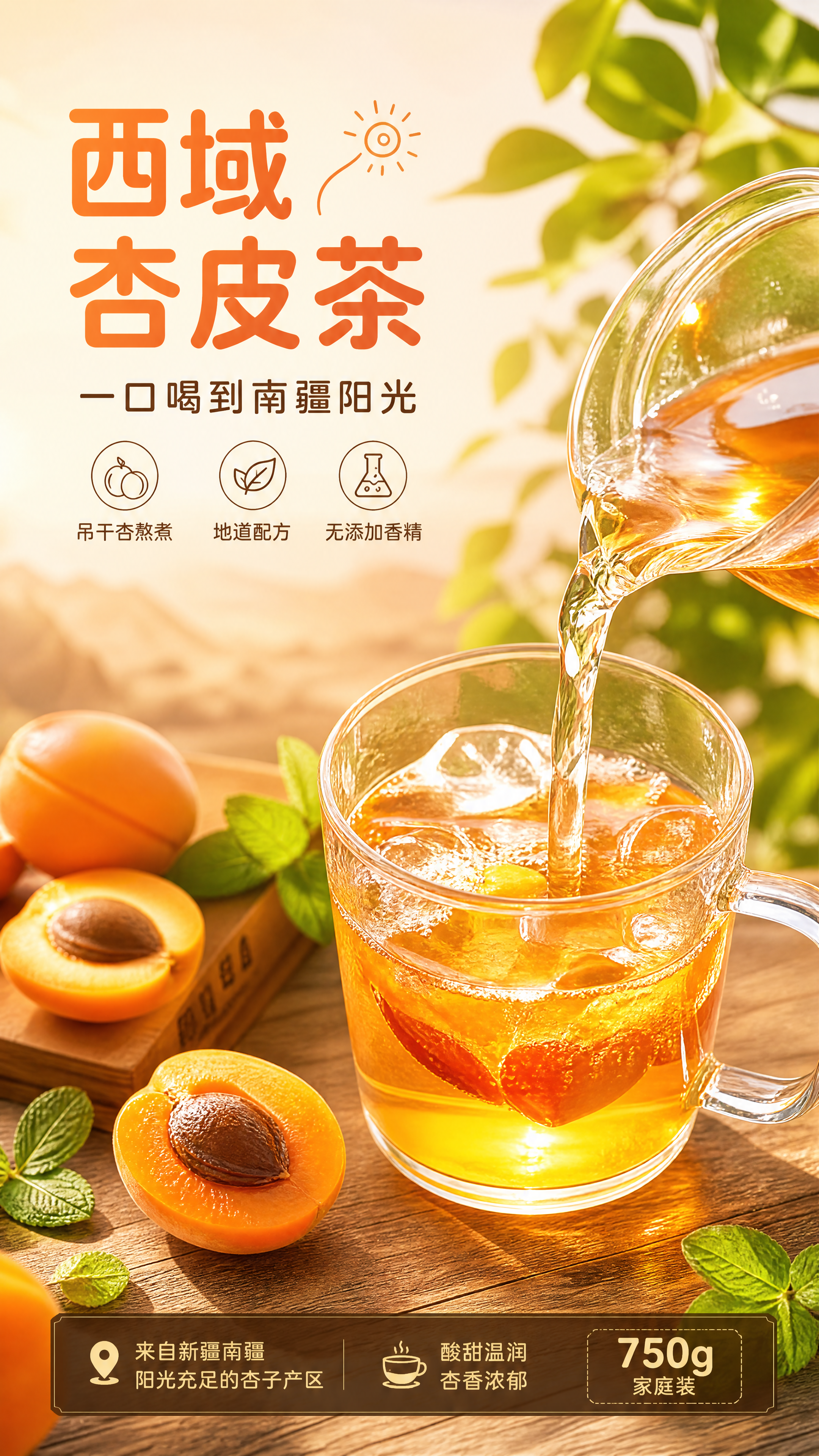 [第1张] 详情页头图-杏皮茶食欲氛围主视觉海报。本张使用【图… - 图片创意预览